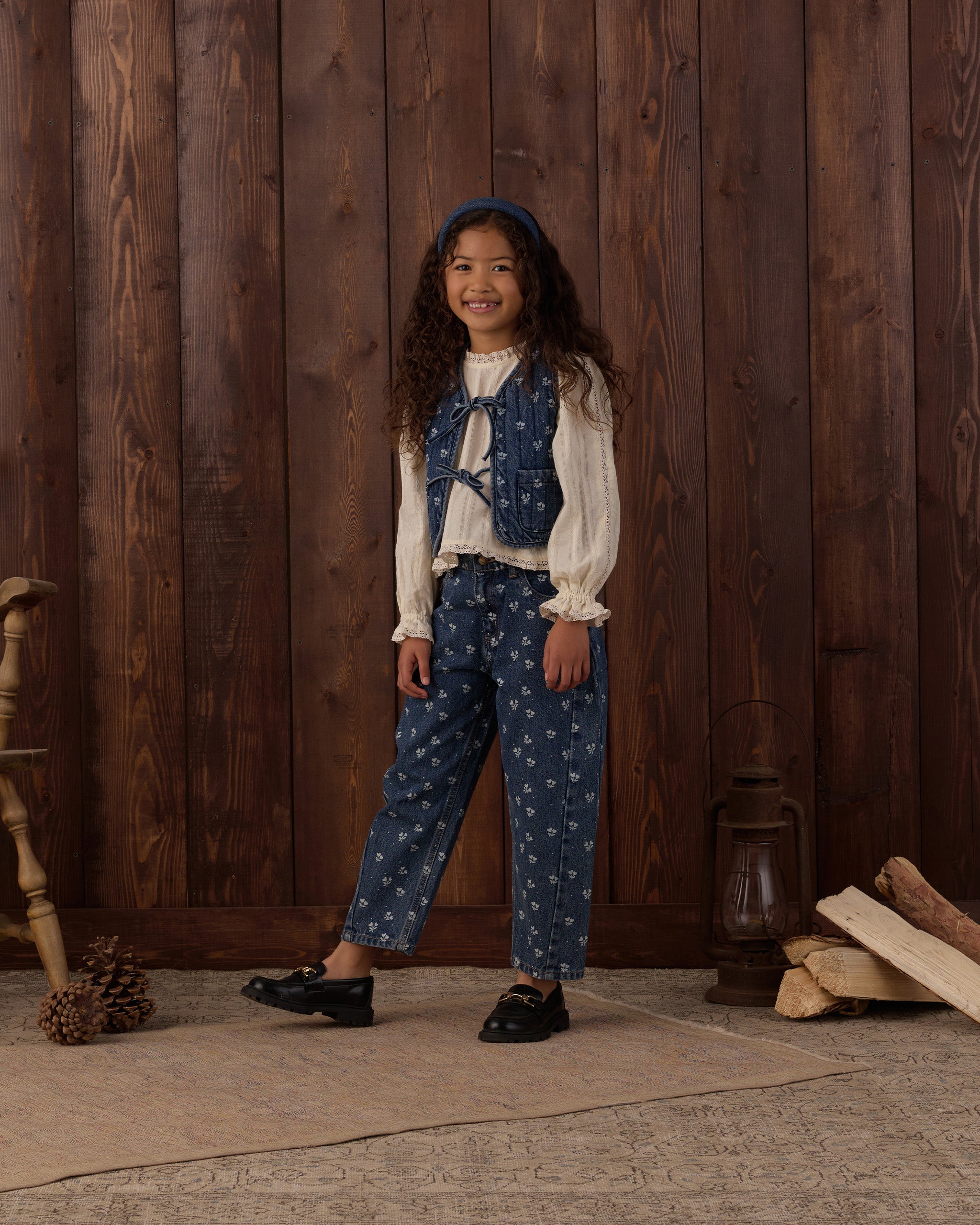 PRE-ORDER Denim Vest - Heart Ditsy