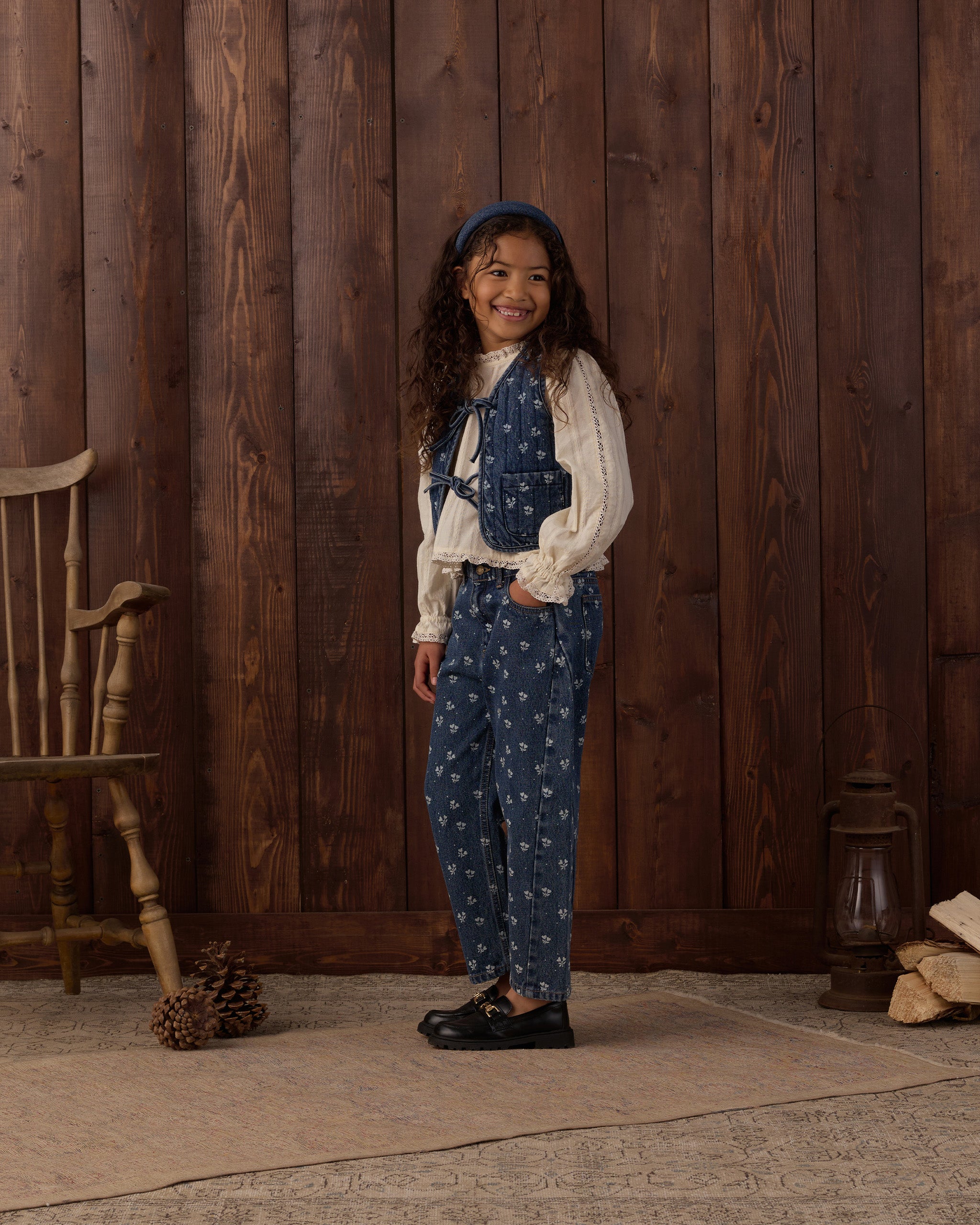 PRE-ORDER Denim Vest - Heart Ditsy