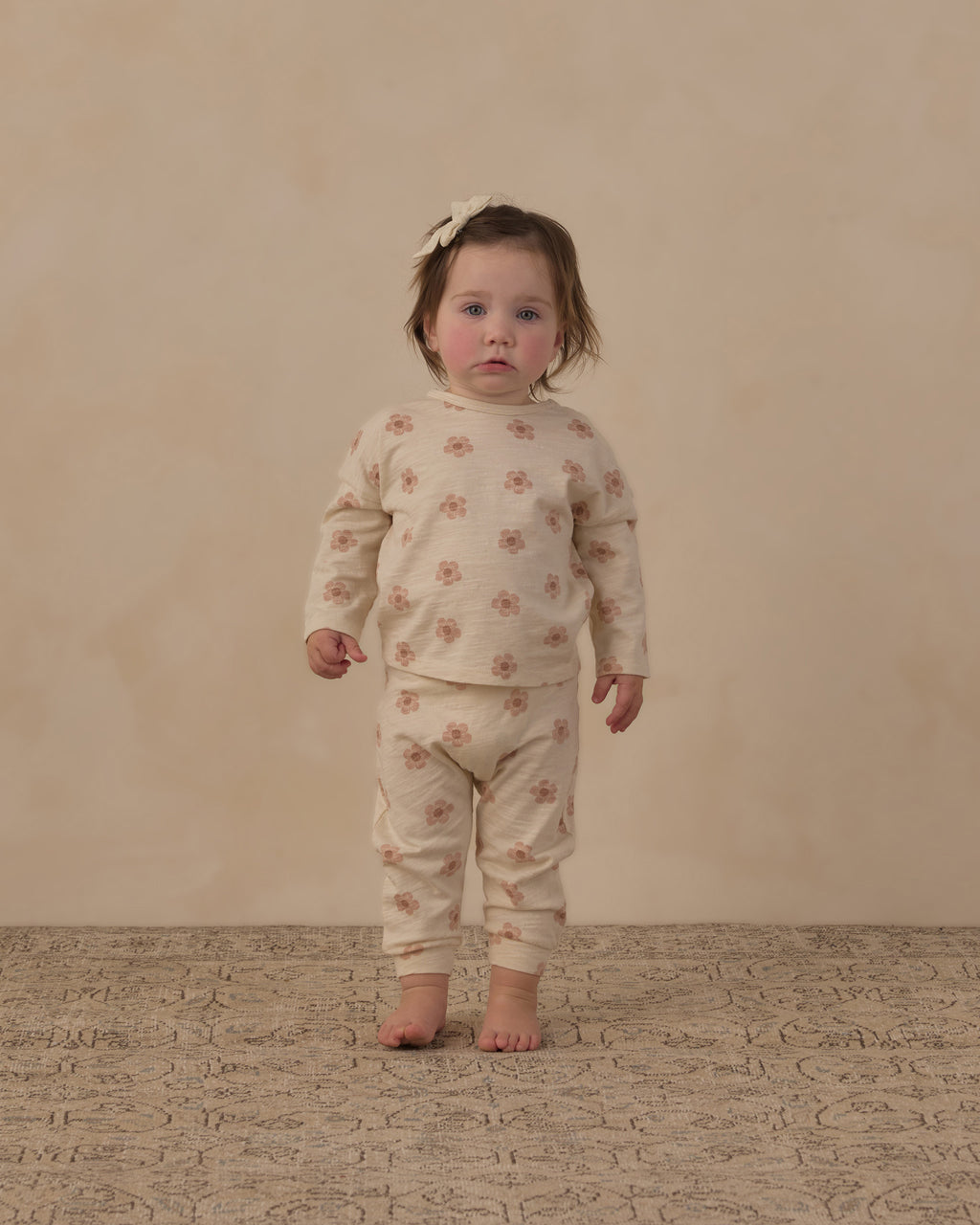 Long Sleeve Tee + Pant Set Pink Daisies