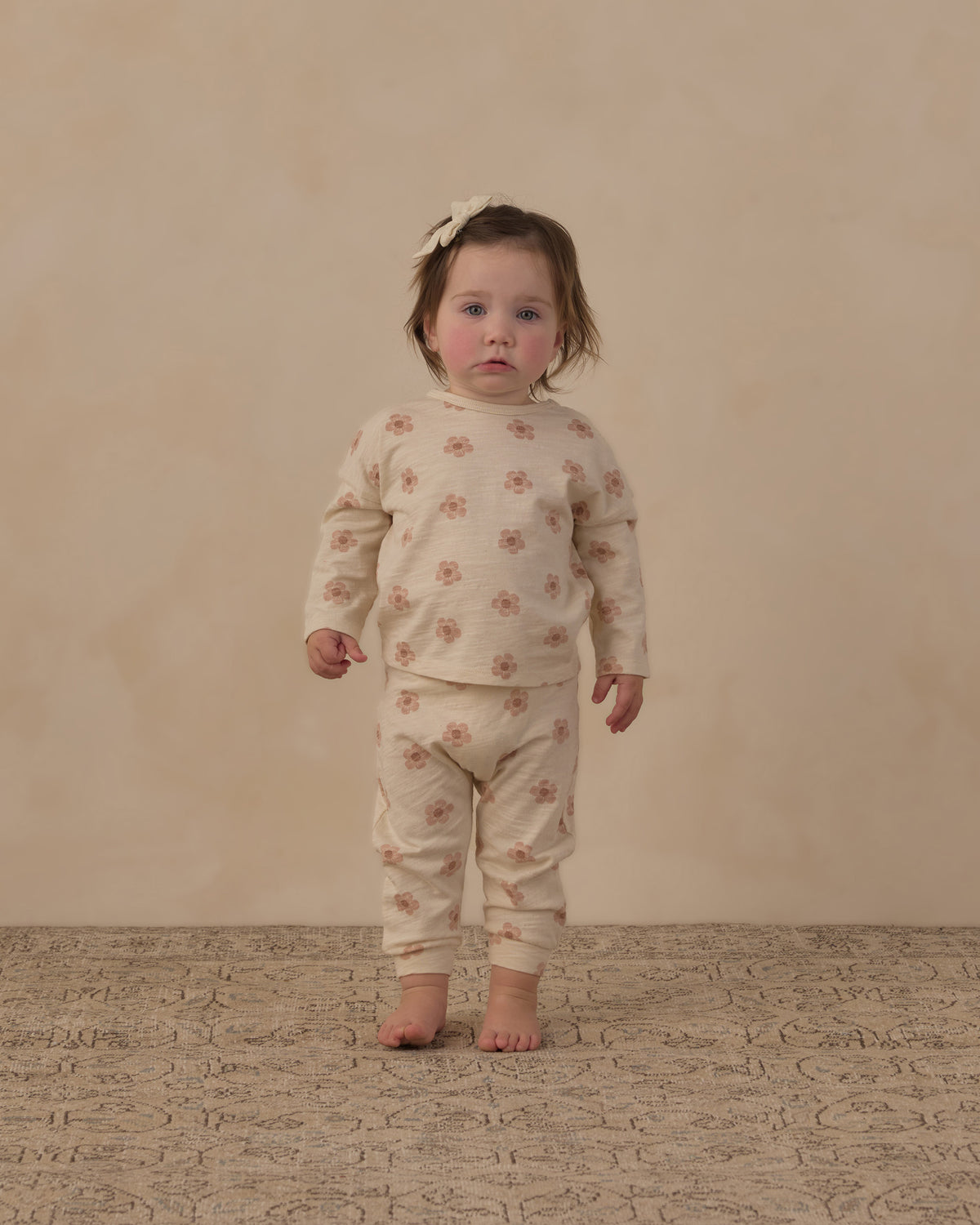 Long Sleeve Tee + Pant Set Pink Daisies
