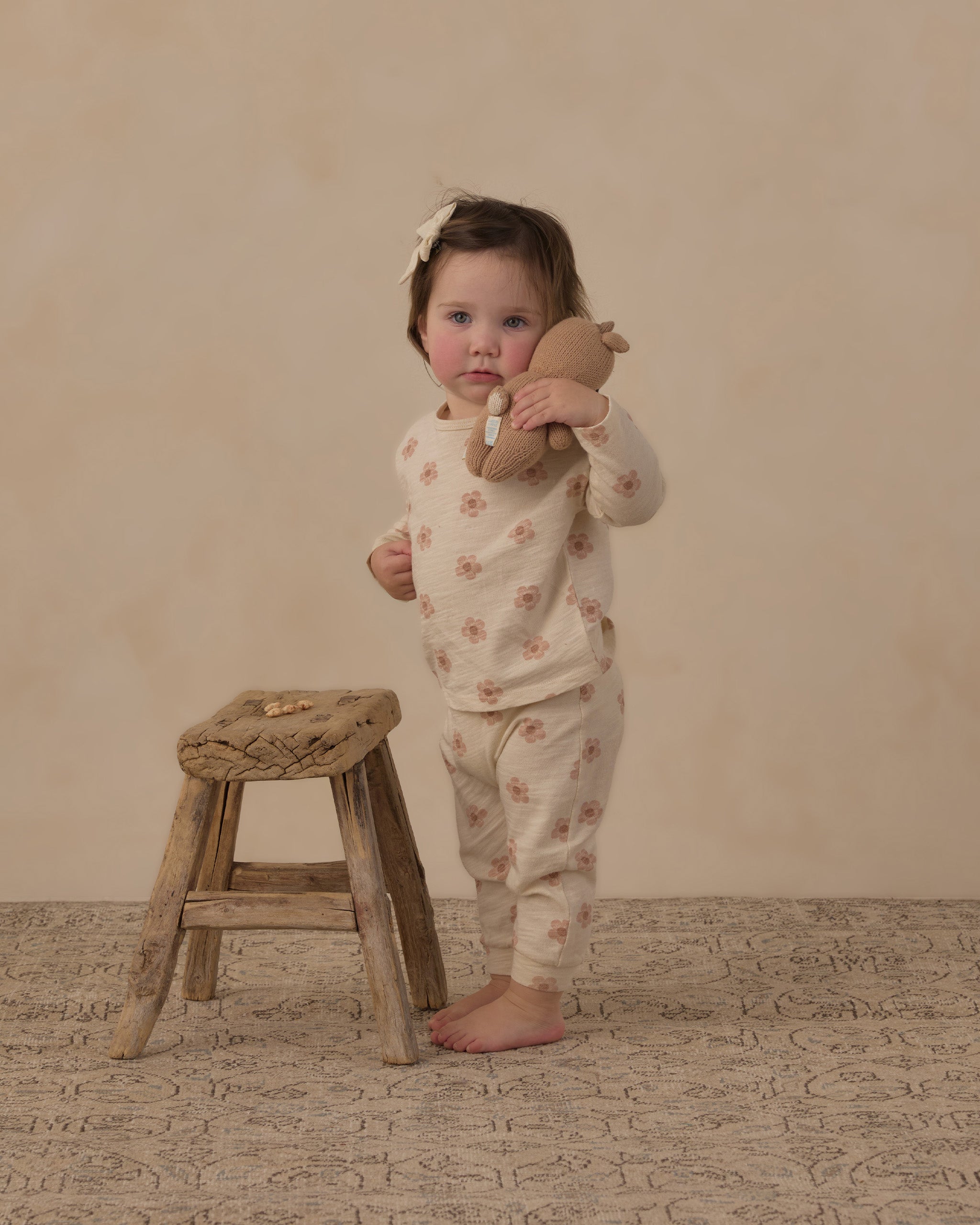 Long Sleeve Tee + Pant Set Pink Daisies