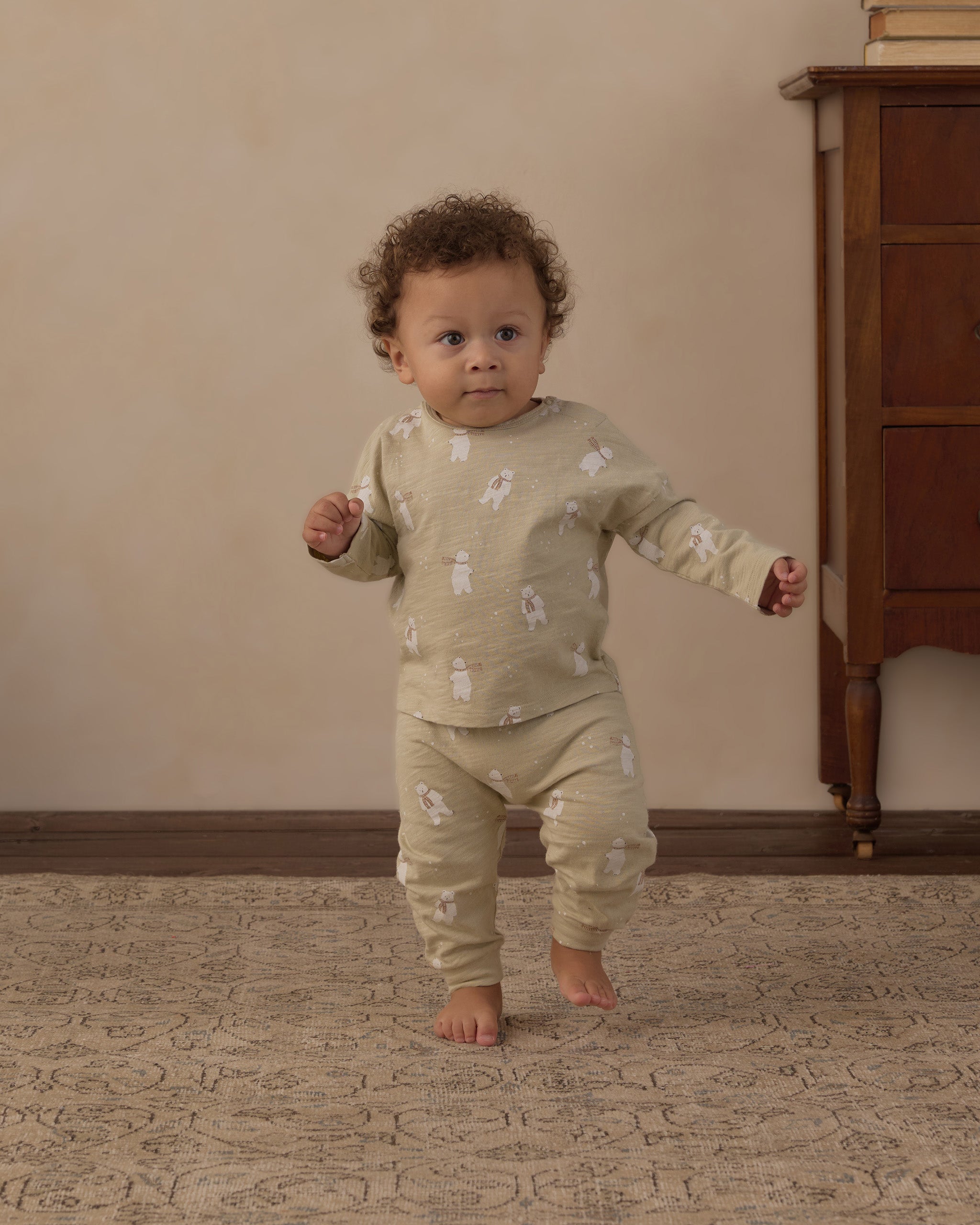 Organic Pajama Long John Polar Bears