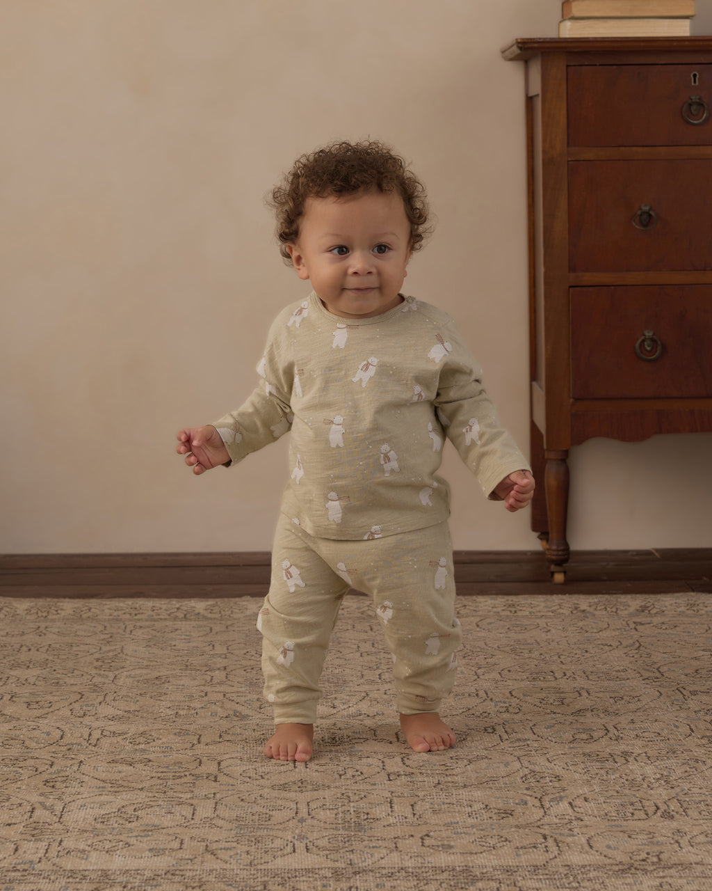 Organic Pajama Long John Polar Bears