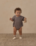 Relaxed Bubble Romper Vintage Stripe