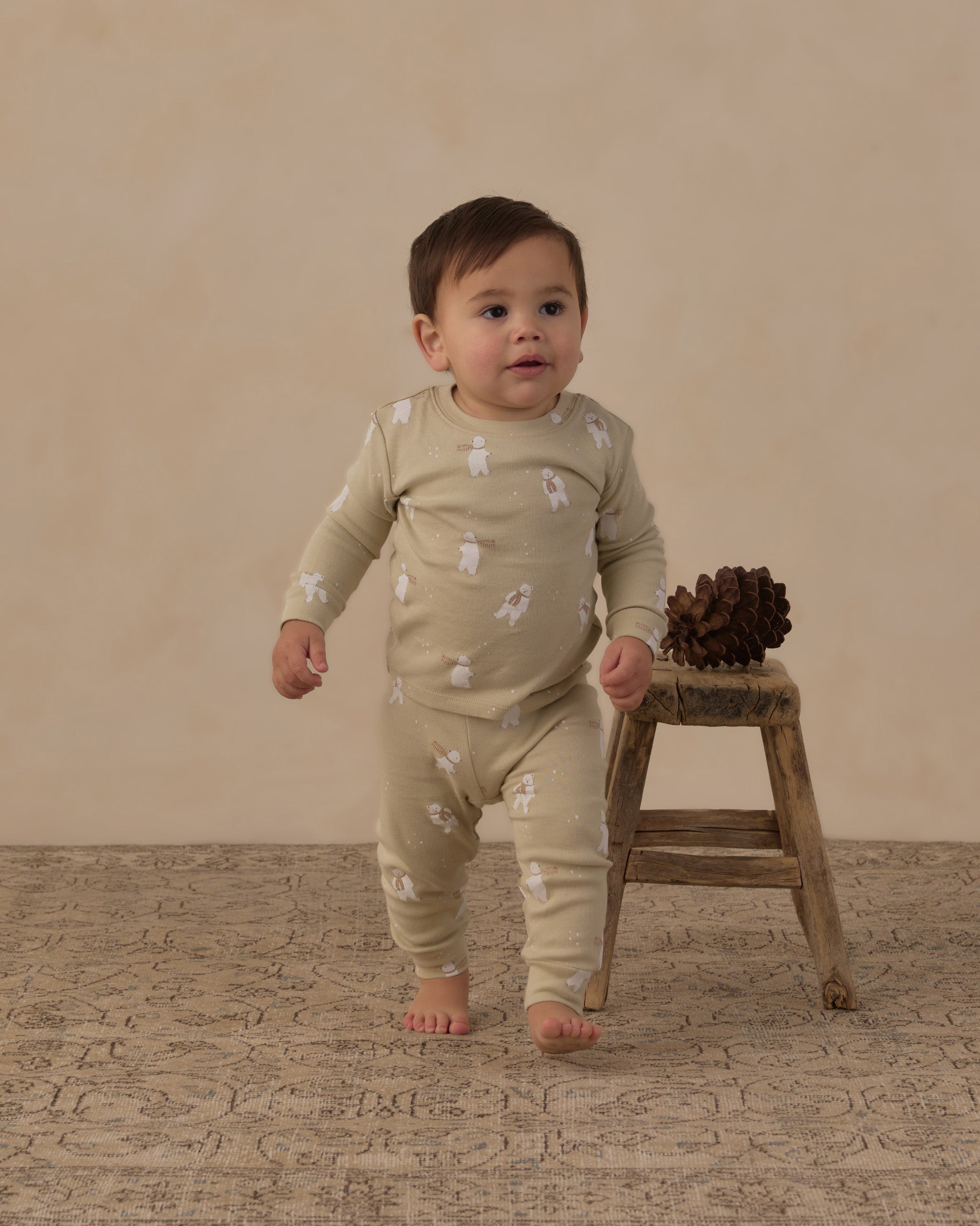 Organic Pajama Long John Polar Bears