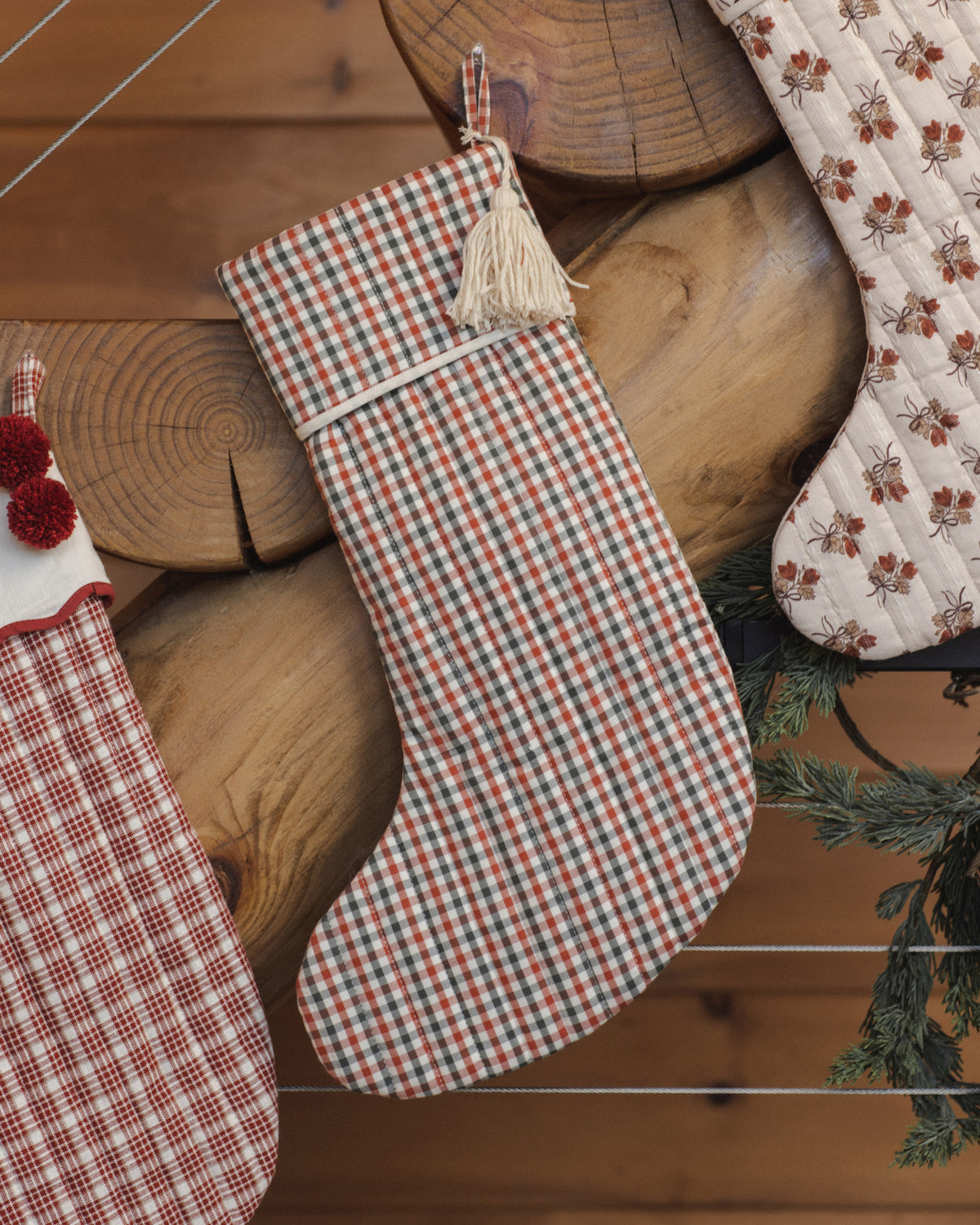 Christmas Stocking - Holiday Gingham