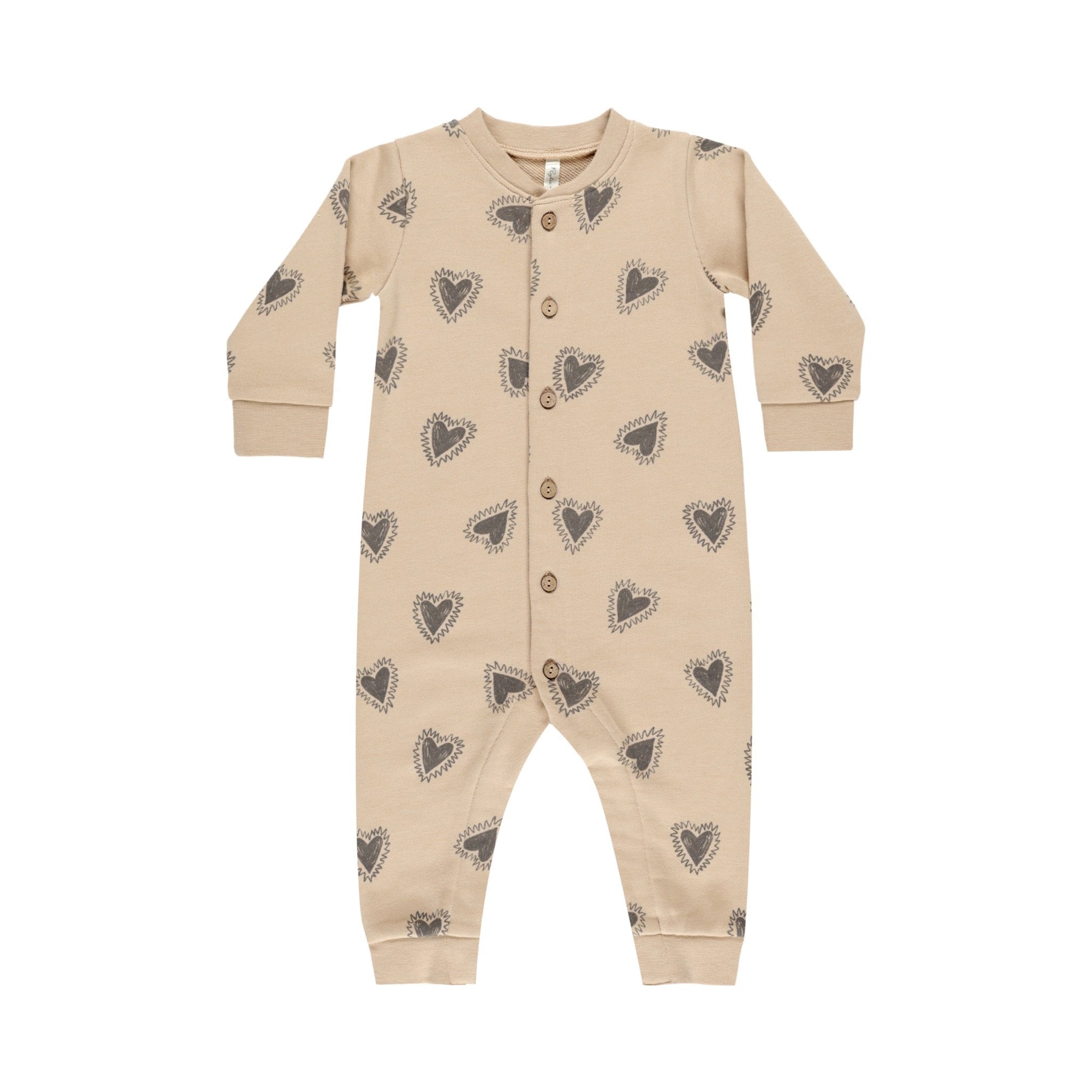 Rylee + Cru Button Down Jumpsuit - Hearts