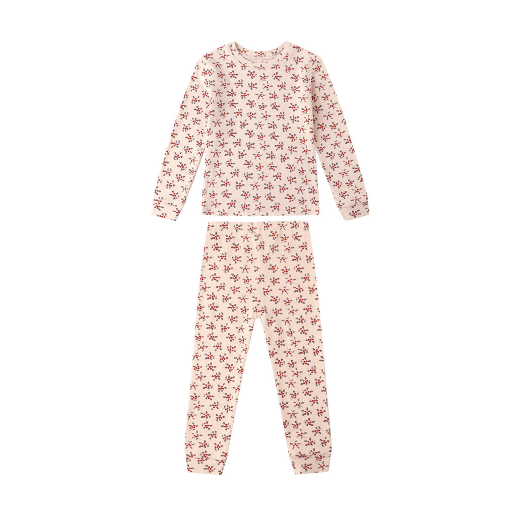 Rylee + Cru Organic Long Sleeve Pyjama Set - Holly Berry