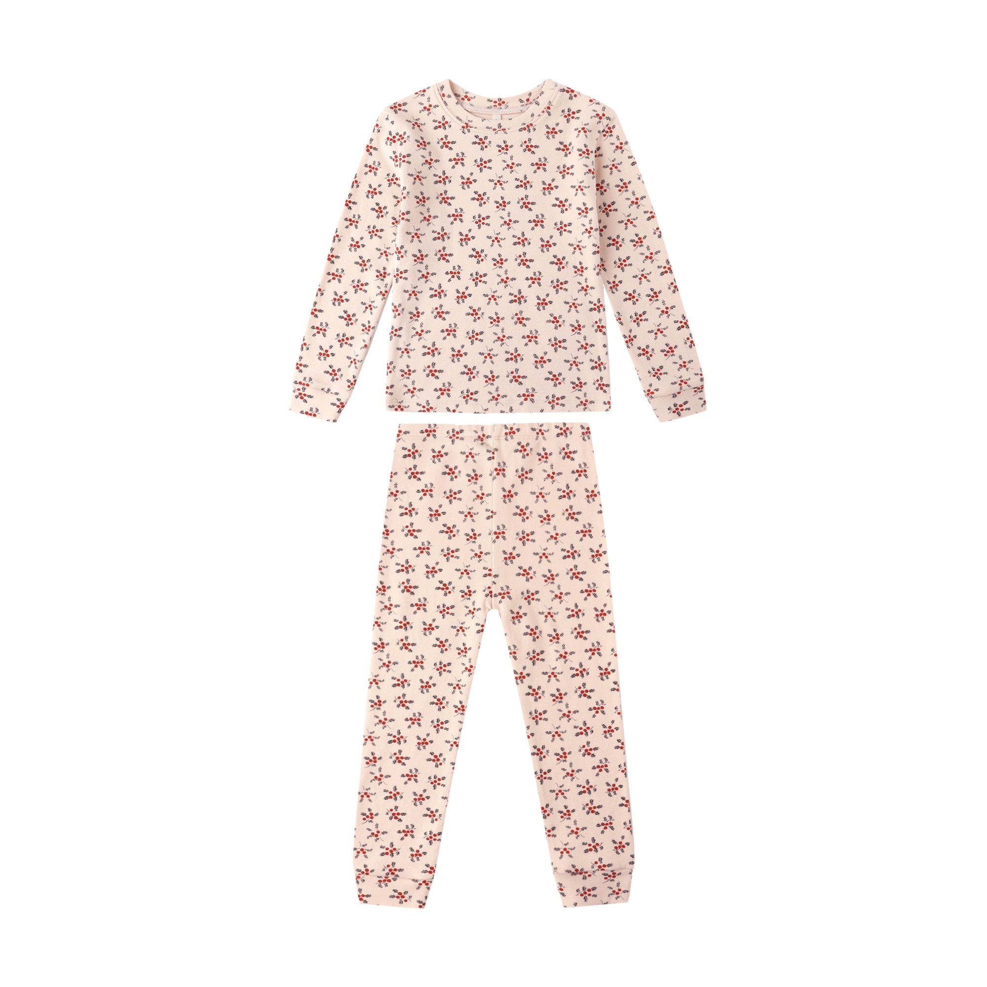 Rylee + Cru Organic Long Sleeve Pyjama Set - Holly Berry