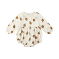Long Sleeve Bubble Romper - Golden Apples
