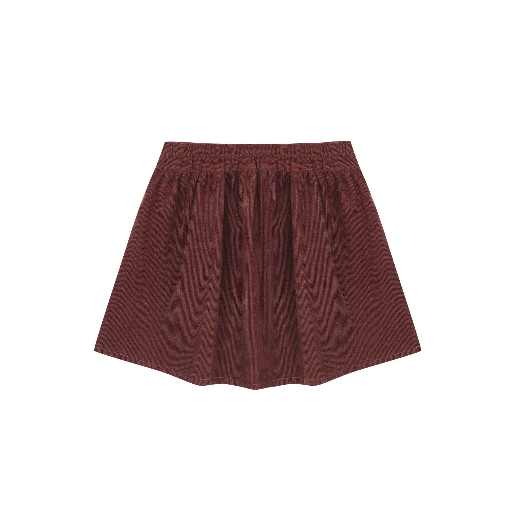 Button Front Mini Skirt - Burgundy