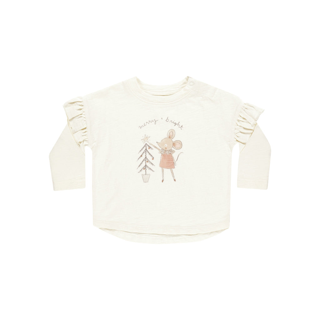 Rylee + Cru Ruffle Long Sleeve Tee - Mouse
