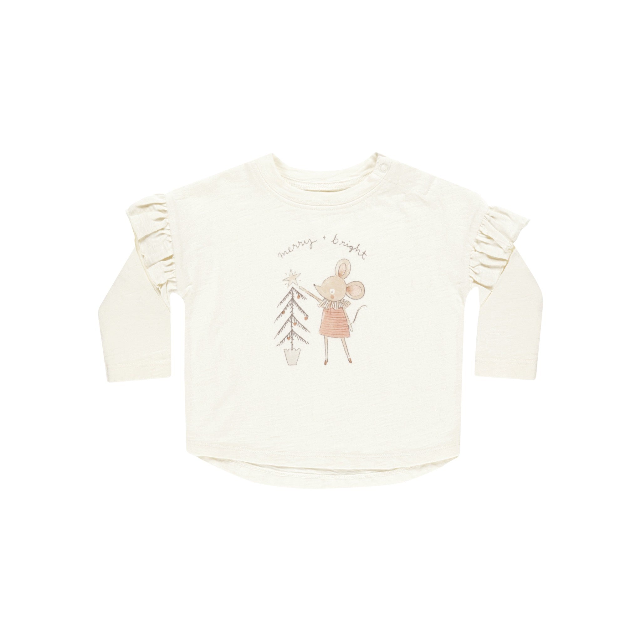 Rylee + Cru Ruffle Long Sleeve Tee - Mouse