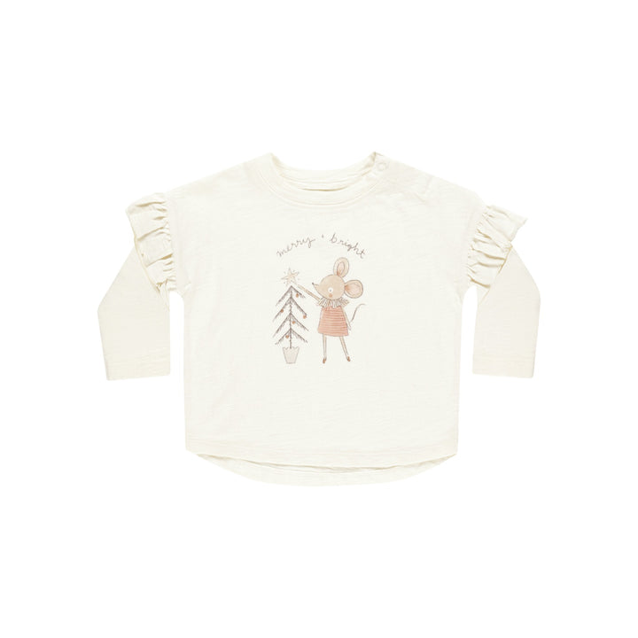 Rylee + Cru Ruffle Long Sleeve Tee - Mouse