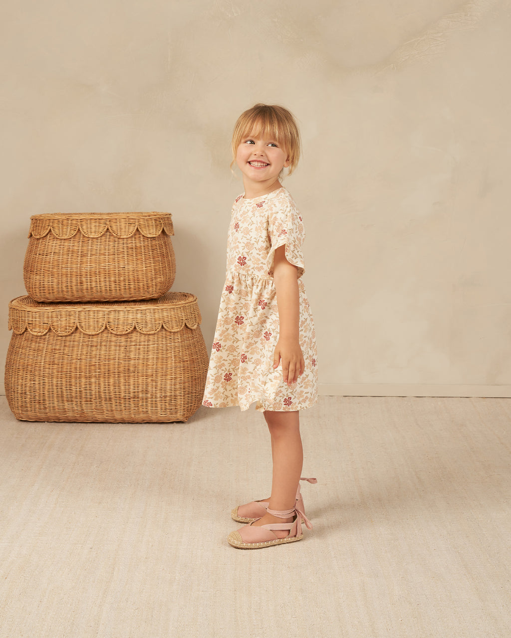 Rylee + Cru Babydoll Dress - Pink Floral
