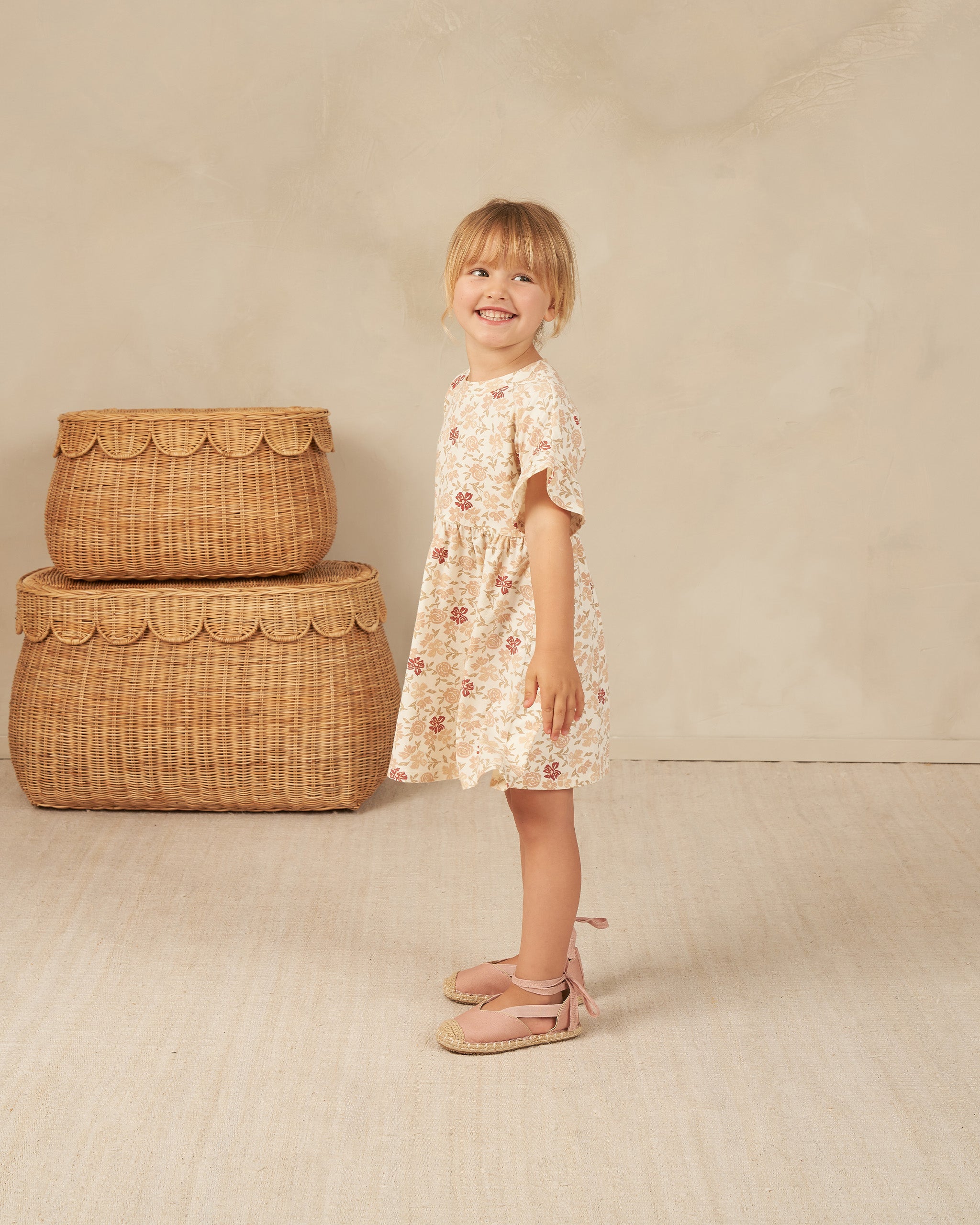 Rylee + Cru Babydoll Dress - Pink Floral