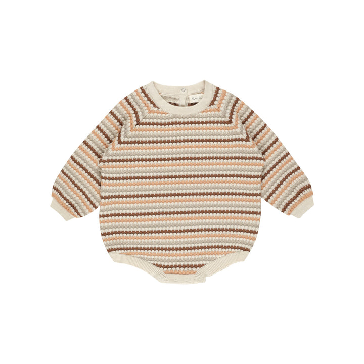 Rylee + Cru Crewneck Romper - Honeycomb Stripe