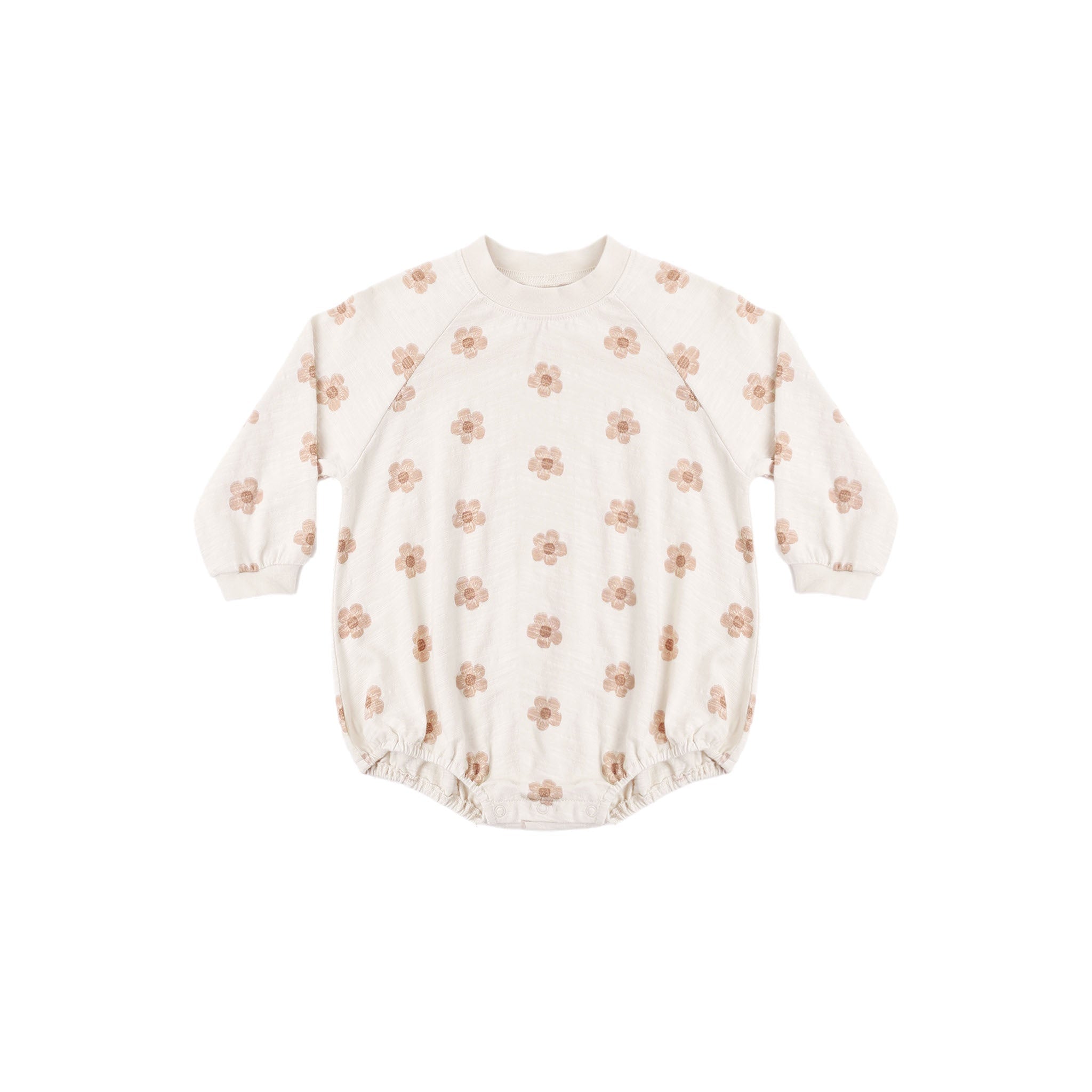 Crew Neck Romper Pink Daisies