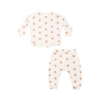 Long Sleeve Tee + Pant Set Pink Daisies