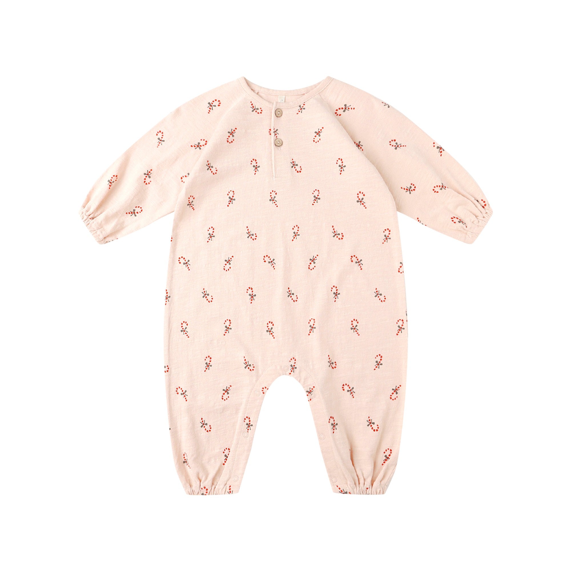 Rylee + Cru Henley Jumpsuit - Candy Canes