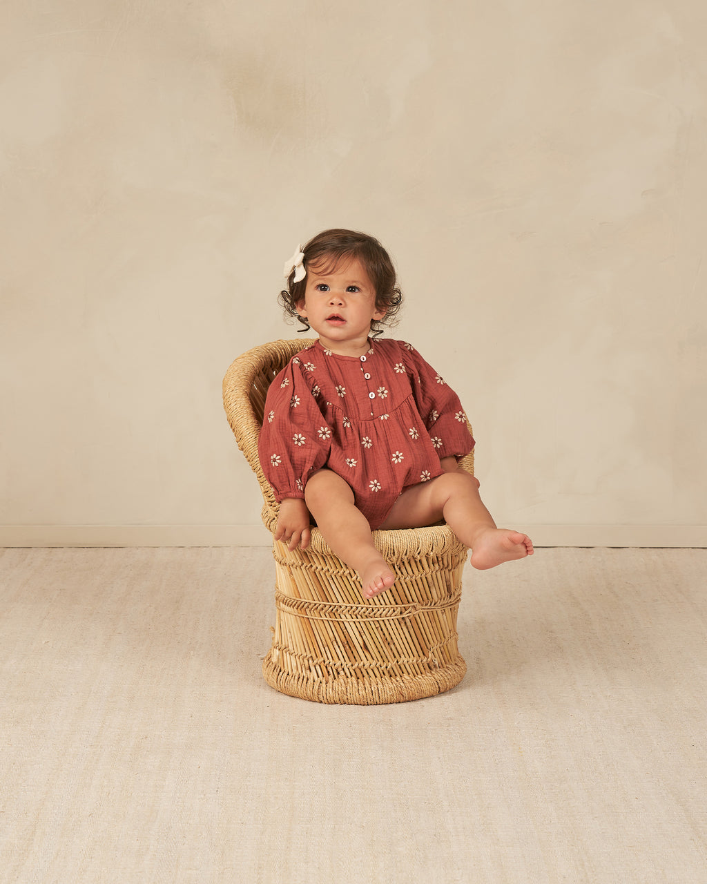 Gwen Romper - Embroidered Daisy