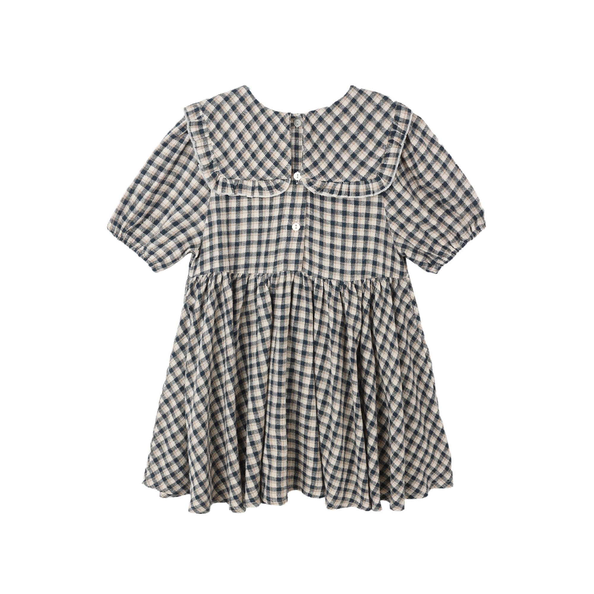 Rylee + Cru Camille Dress - Navy Check