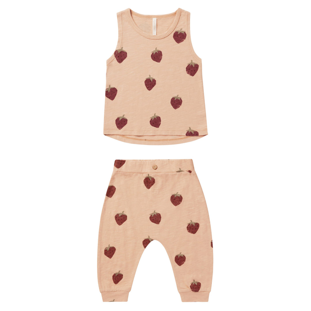 Rylee + Cru Tank and Slouch Pant Set - Strawberries