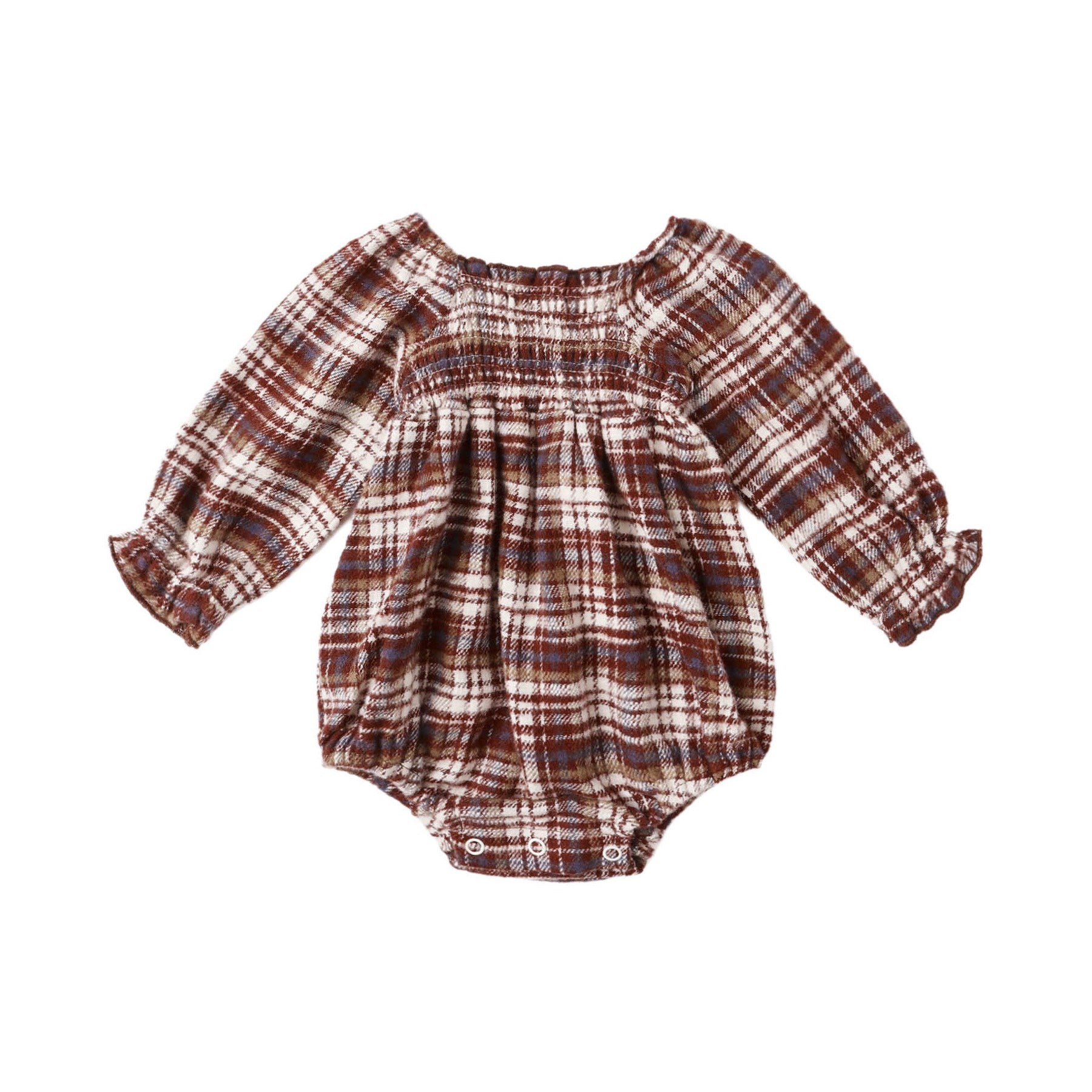 Rylee + Cru Adelaide Romper - Burgundy Plaid