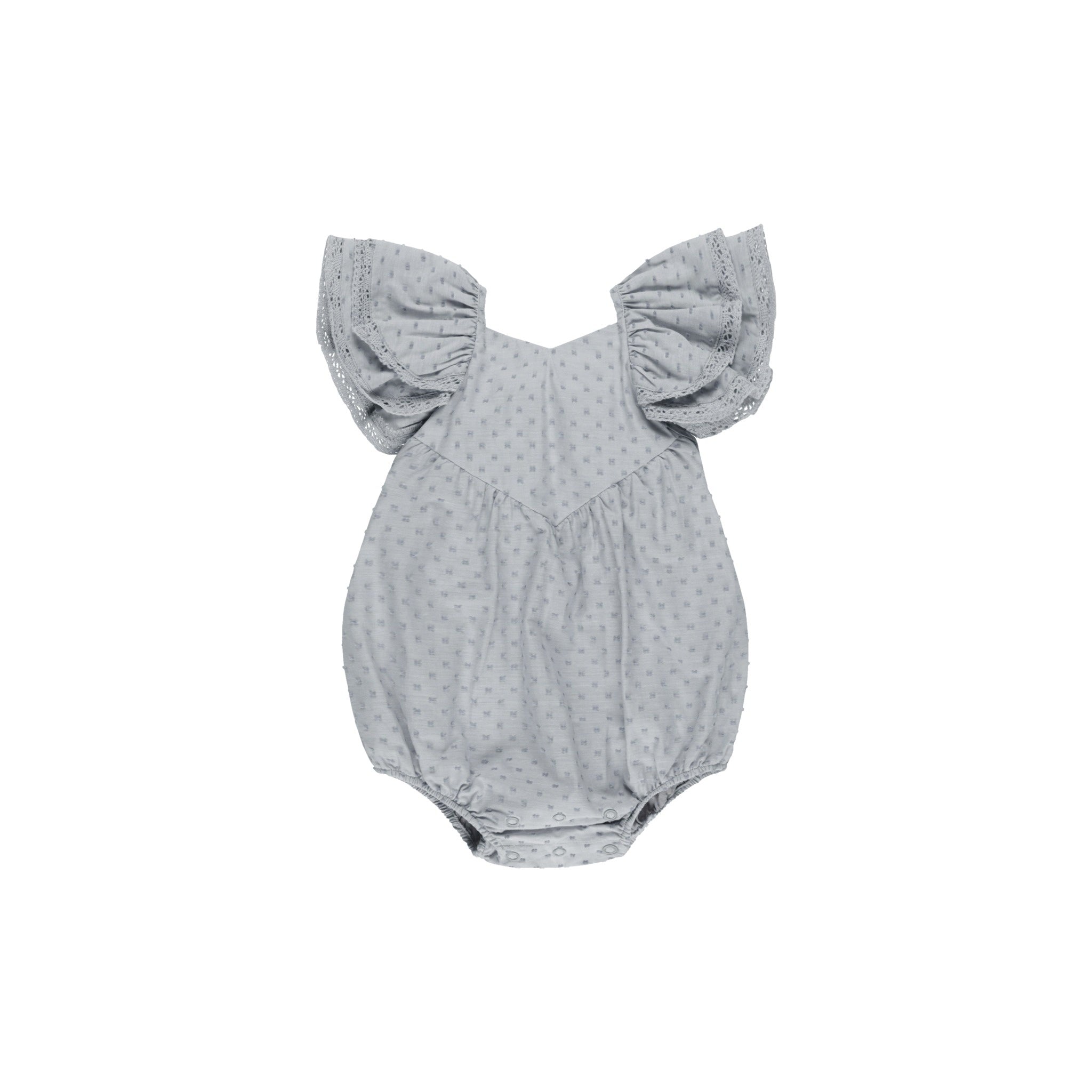 Rylee + Cru Roxy Romper - Dusty Blue
