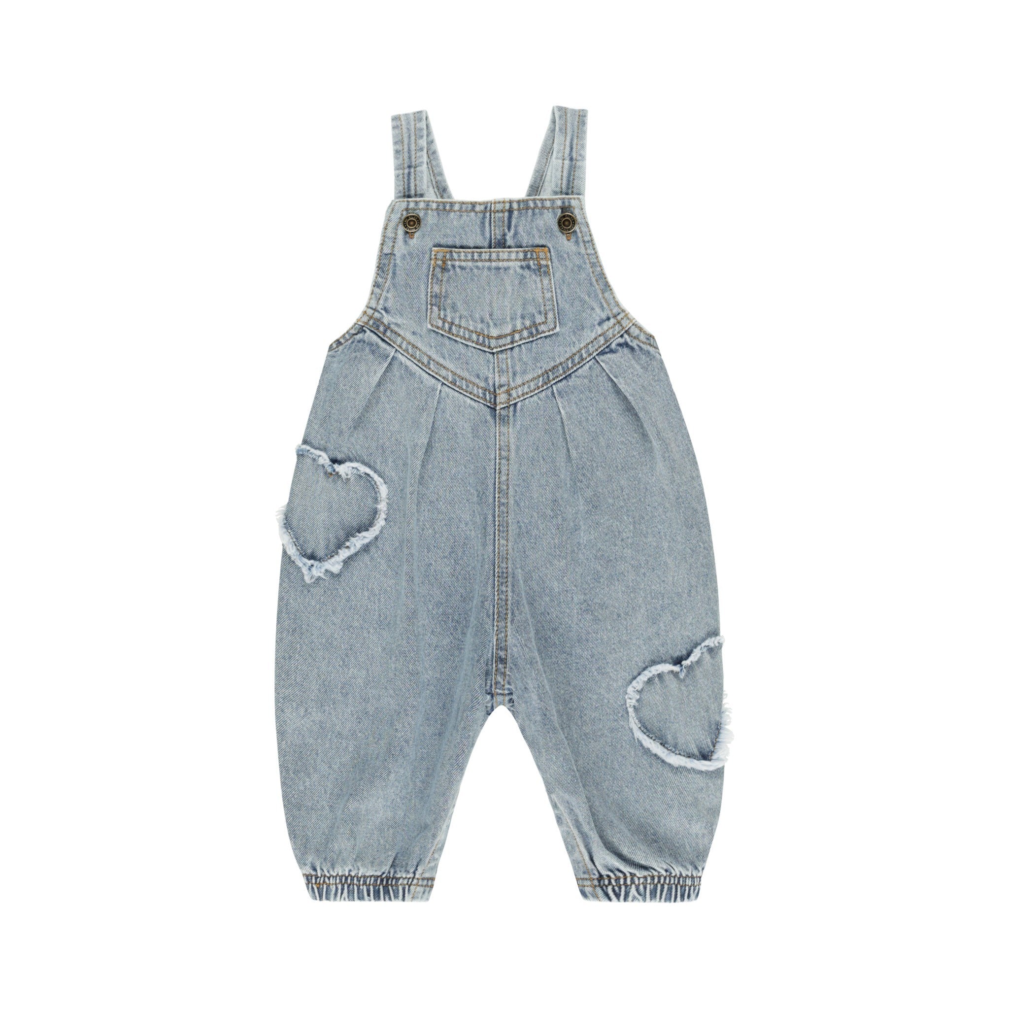 Rylee + Cru Vintage Overall - Light Washed Denim
