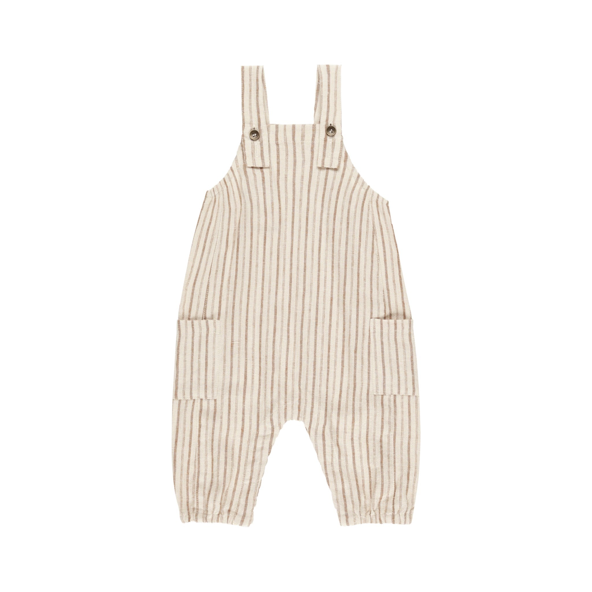 Rylee + Cru Cargo Baby Overall - Saddle Pinstripe