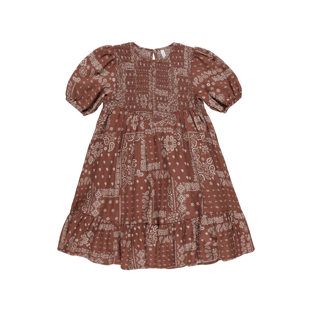 Rylee + Cru Lydia Dress - Brick Bandana