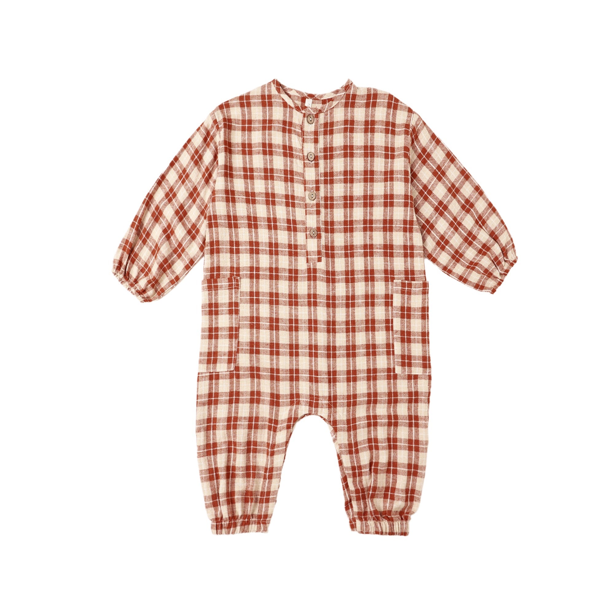Rylee + Cru Relaxed Woven Jumpsuit - Red Plaid