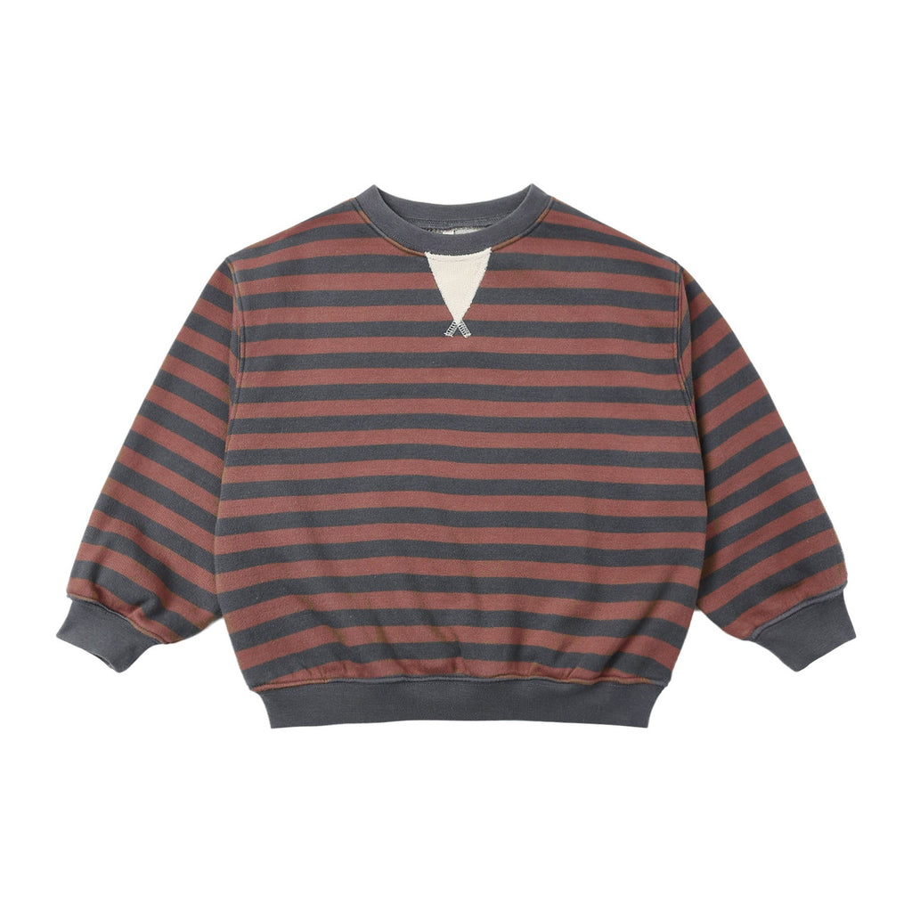 PRE-ORDER Oversized Crew - Mulberry Stripe