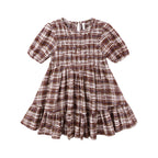 India Dress - Burgundy Plaid