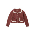Collared Cardigan - Burgundy
