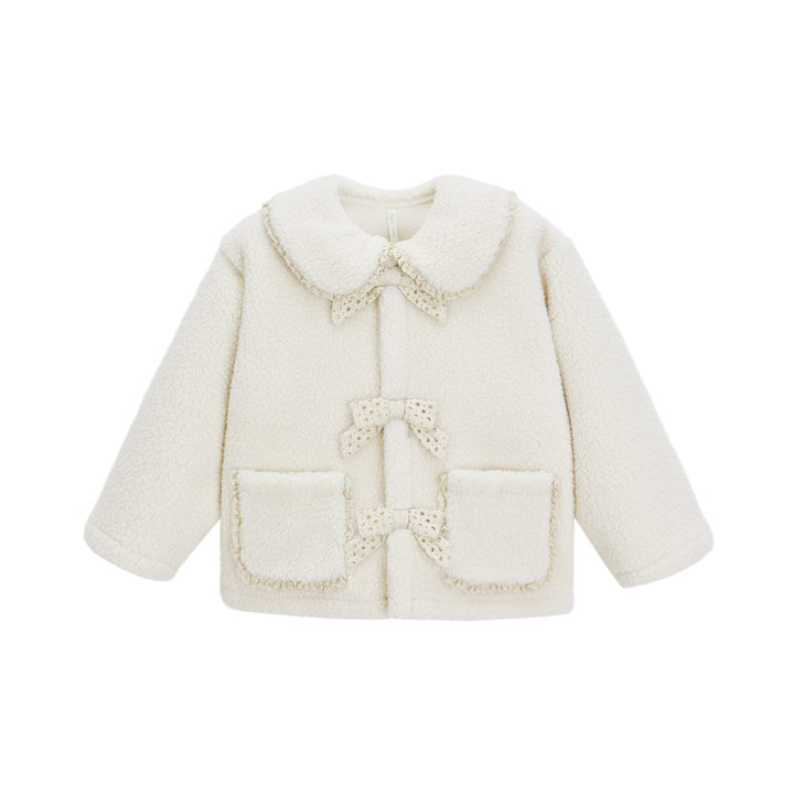 PRE-ORDER Rylee + Cru Shearling Collared Coat || Natural