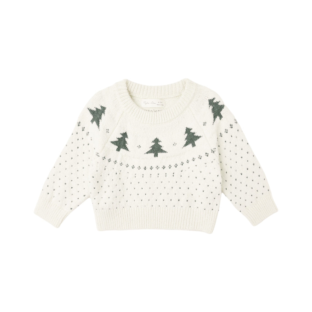 Rylee + Cru Fair Isle Sweater - Trees