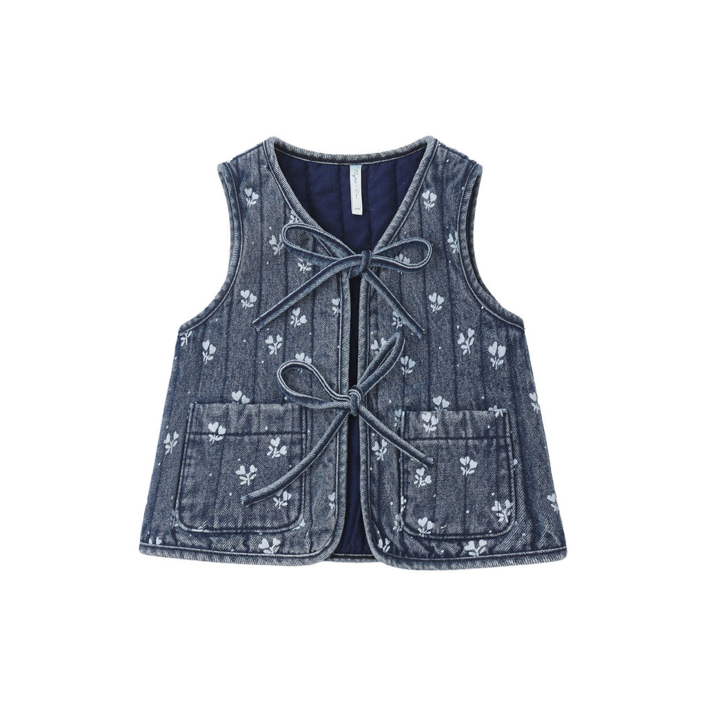 PRE-ORDER Denim Vest - Heart Ditsy