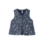 PRE-ORDER Denim Vest - Heart Ditsy
