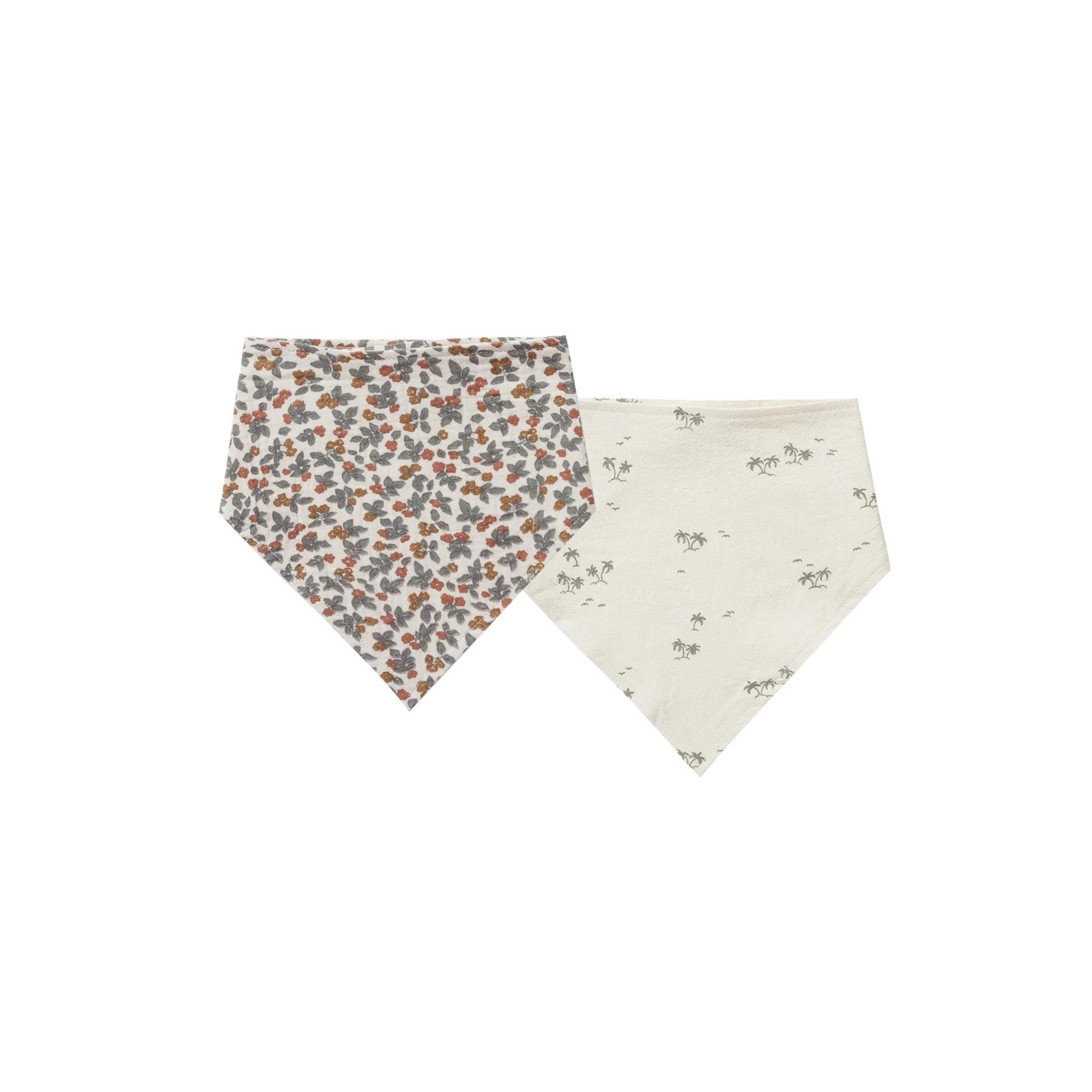 Rylee + Cru Scarf Bib Set - Summer Bloom/Palms