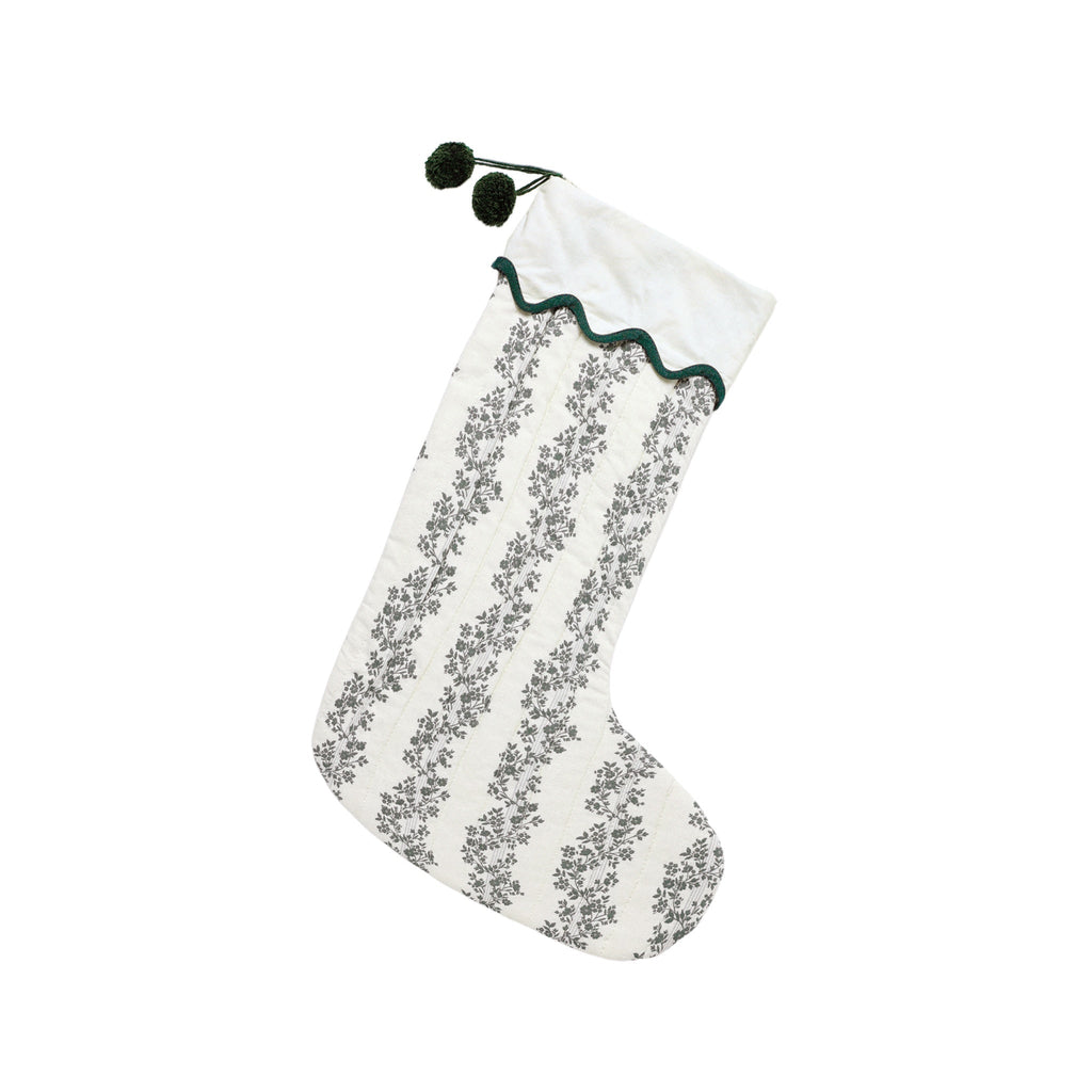 Christmas Stocking - Green Vine