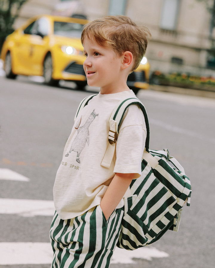 PRE-ORDER Rylee + Cru Mini Backpack | Green Stripe