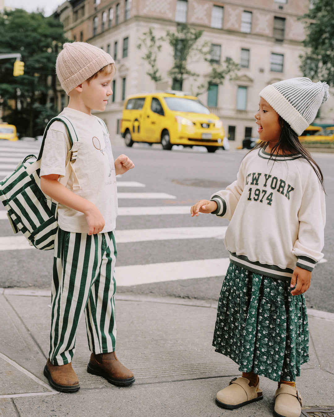 PRE-ORDER Rylee + Cru Mini Backpack | Green Stripe
