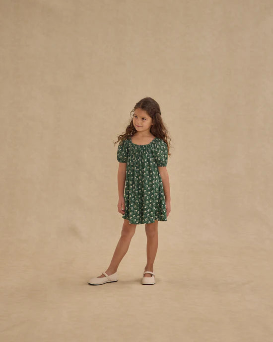 Sabrina Mini Dress - Green Ditsy