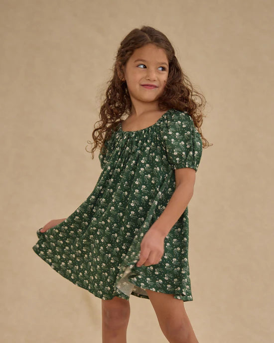 Sabrina Mini Dress - Green Ditsy