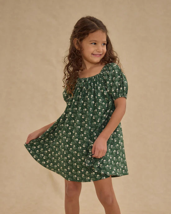 Sabrina Mini Dress - Green Ditsy