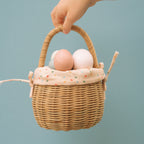 Rattan Berry Basket with Lining - Gumdrop
