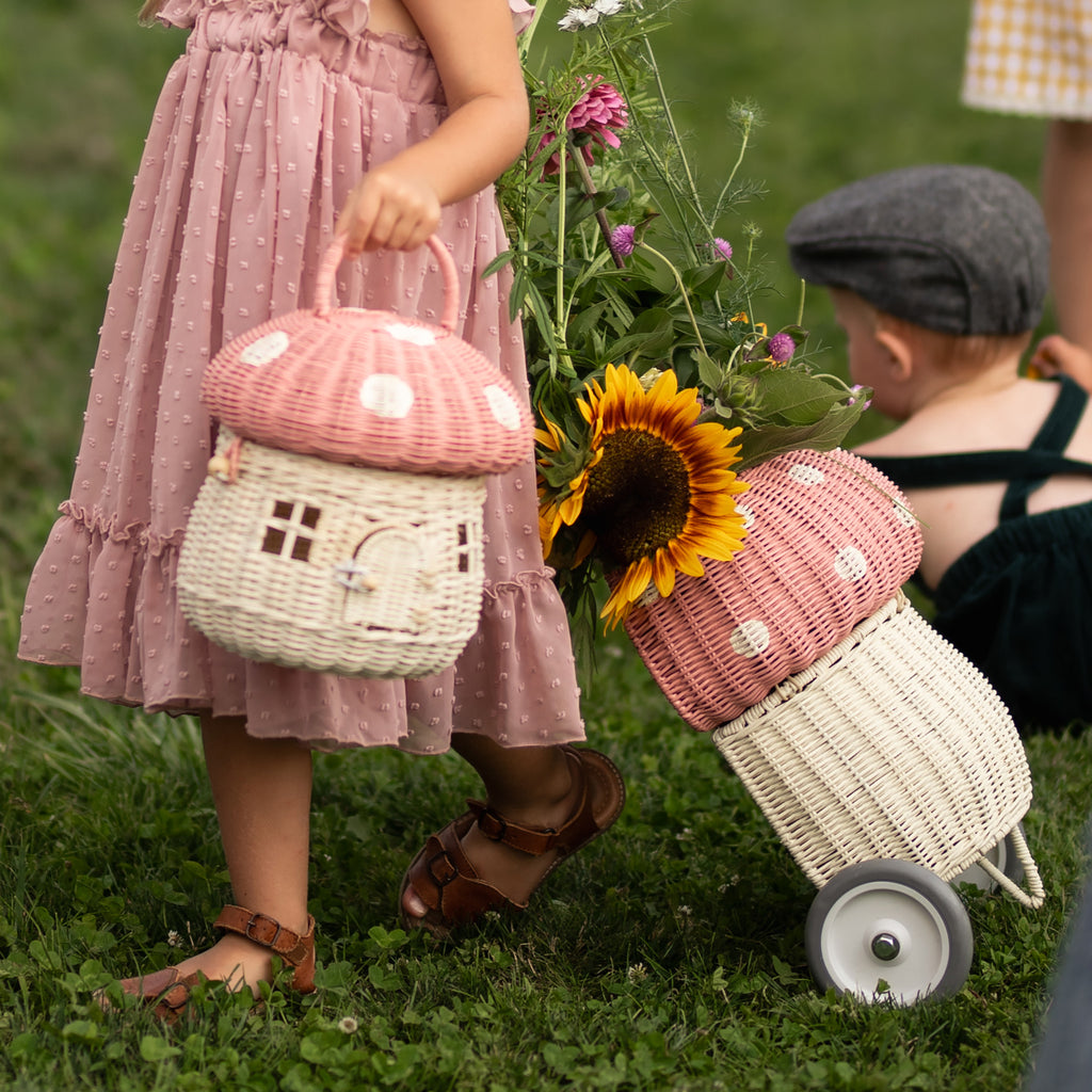 Olli Ella Rattan Mushroom Luggy - Musk