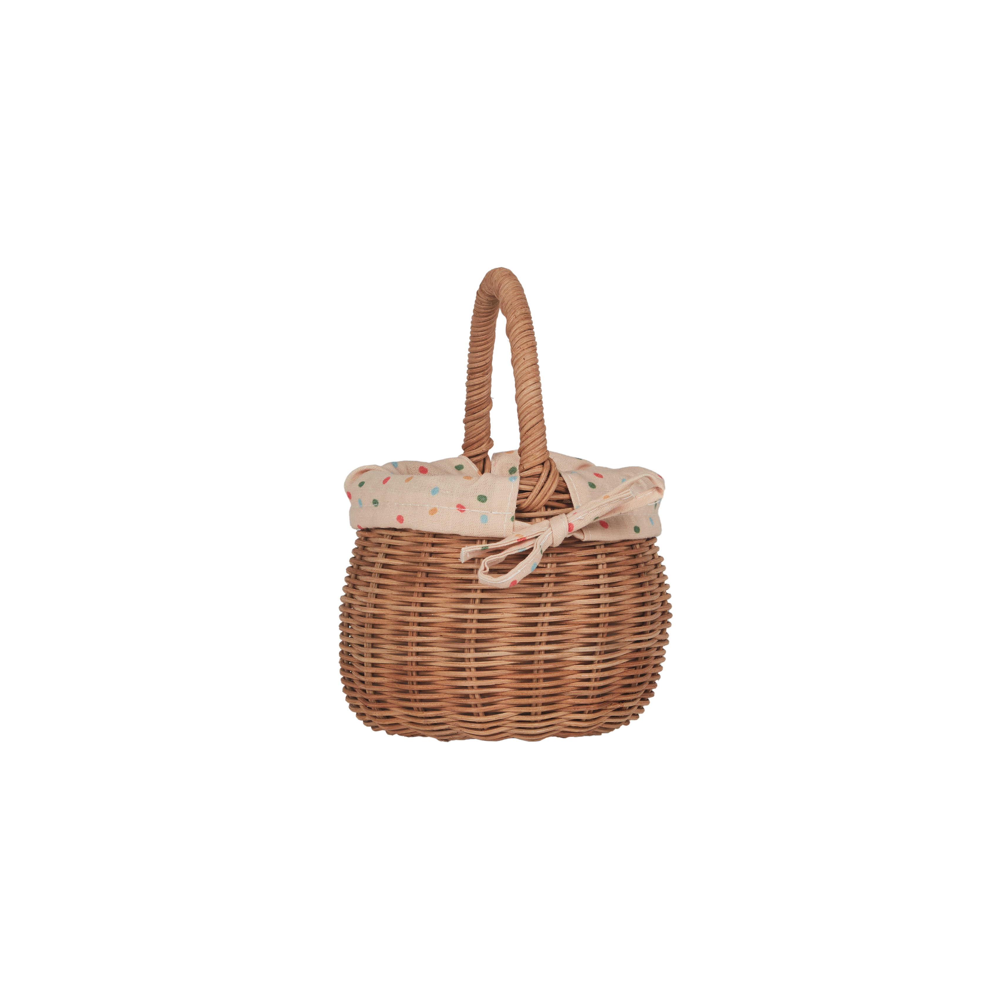 Rattan Berry Basket with Lining - Gumdrop